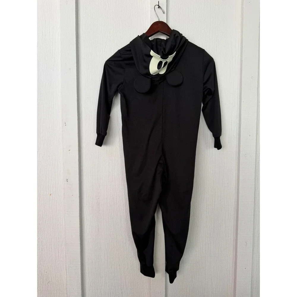 Disney Mickey Mouse Skeleton Halloween Hooded Union Suit Jumpsuit Black Kids 5/6
